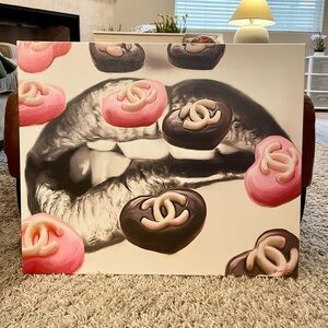 Oliver Gal Lips With Chanel Hearts Wall Art
